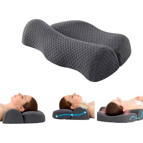 Oreiller cervical orthopédique ergonomique / Oreiller en mousse à mémoire de forme - Respirant et soulage les douleurs cervicales-AquaForge