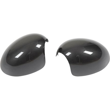 Lot de 2 coques de rétroviseurs (51162754913) - Coques de rétroviseurs gauche et droite style fibre de carbone, compatibles avec R55, R56, R57, R58, R59, R60, R61 (1/5)