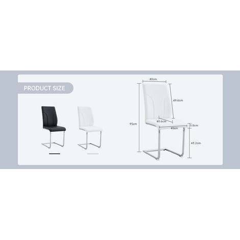Des chaises en matériau PU blanc, 2 paires. Les pieds des chaises sont faits de métal argenté. Idéales pour les bureaux, les salles à manger, les cuisines, les salles de réunion et autres environnemen (1/5)