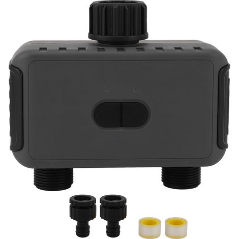Temporizador de riego inteligente con clasificación de impermeabilidad IP55 y 2 salidas, con conexión Bluetooth e inalámbrica para grifo de jardín o césped (3/4" NPT). (1/5)