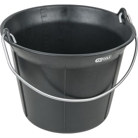 Secchio da muratore in plastica nero con occhielli - 11L (1/2)