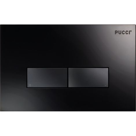 Placca per Cassette di Scarico Eco 2 Pulsanti 28x18 cm PUCCI - Nero