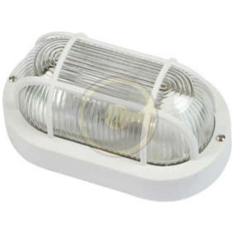 Plafonnier FME Art 62.702 Lampe ovale avec grille E27 blanche pour lampes jusqu&39A  60W