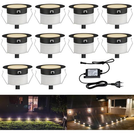 WiFi Lampe au Sol Spot Encastrable RGBW étanche IP67 Ø45mm - éclairage pour terrasse, patio, chemin, mur, jardin, décoration, intérieur et extérieur (10 pièces)