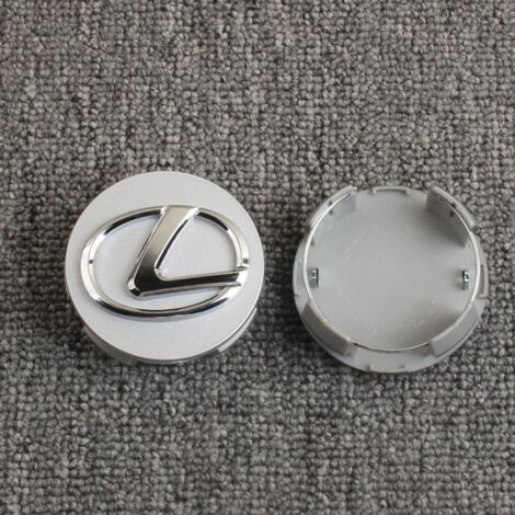 Enjoliveurs centraux de roue 62 mm compatibles Lexus – Cache-moyeu de jante en plastique, garniture centrale de roue, cache-poussière, accessoire de jante, lot de 4 – Argent (Ancien modèle) (1/3)