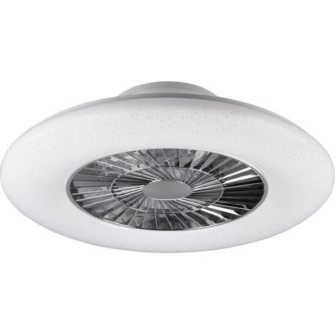 Deckenventilator Fernbedienung CCT Tageslicht Lüfter Kühler weiß chrom Dimmer, 3 Geschwindigkeiten Timer, 1x LED, D 59 cm