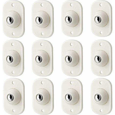 12Pcs Mini Roulette Auto-Adhésive, Roulette en Acier Inoxydable, Roue 360°Collante en Plastique, Accessoires de Carton Mobile, pour Boîte de Bricolage, Bac, Conteneur de Stockage (1/4)