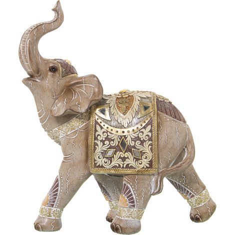 Figurine Résine Éléphant Doré 27X11X31 Cm (1/2)