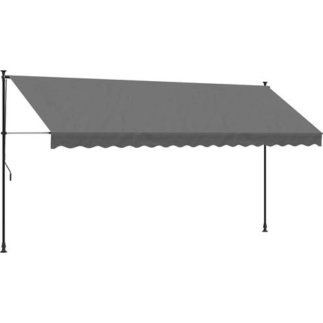 Retractable Awning Anthracite 400x150 cm Fabric and Steel vidaXL