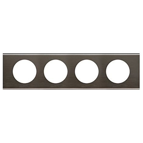 Legrand 069034 Céliane-Abdeckplatte, Material: Schwarzes Nickel – 4-fach