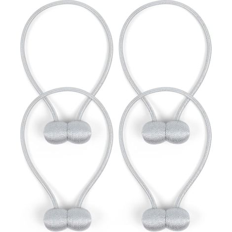 BEBUSINGOTO Abrazaderas para cortinas, 4 piezas abrazaderas magnéticas para cortinas, soportes para cortinas, para decoración del hogar y la oficina, gris claro (1/5)