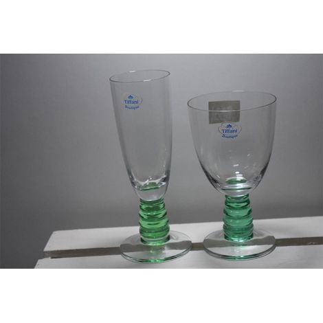 Bicchiere a calice per acqua vino o fluit verde tiffany (1/4)