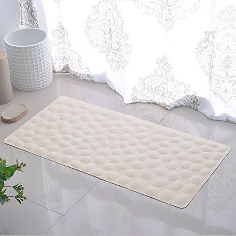 Tapis de bain jaune antidérapant caoutchouc massage douche WC salle de bain absorbant doux