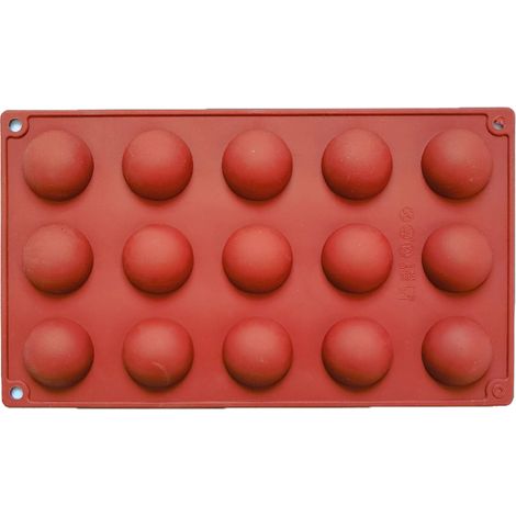 24 cavités Moule en silicone demi-sphère, 5 ml par cavité, pour bombes chocolat, gelées et desserts (1/5)