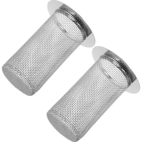Filtre pour Lavabo Forme Ronde en Acier Inoxydable Argenté, Lot de 2pcs Assure un Écoulement D'eau Fluide et Empêche les Blocages Cuisine et Salle de Bain (1/5)