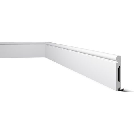 Plinthe NMC FL4 WALLSTYL Noel Marquet Profil de décoration design intemporel classique blanc 2 m (1/6)