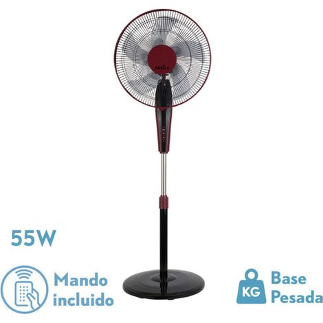 Standventilator Borlon Schwarz/Bordeaux, 55 W, 3 oszillierende Geschwindigkeiten (1/2)