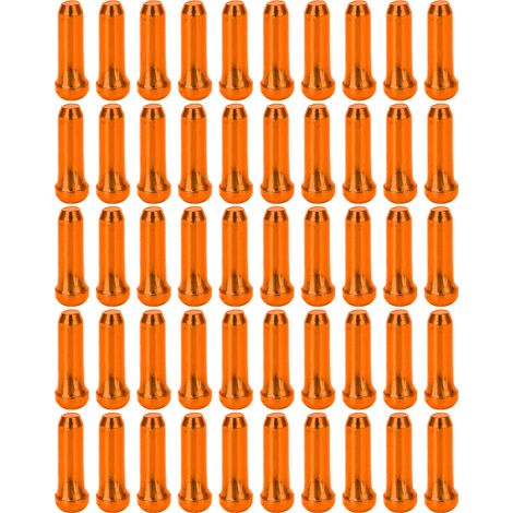 BOLANY lot de 50 bouchons d'extrémité de gaine de frein à vitesse variable, orange, résistants à l'usure pour vélo (1/5)