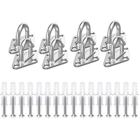 M5 Platine Oeillet Inox,8 Pièces Rhombic Kit de Crochet Plafond Charge Lourde,Crochets D'ancrage Marine avec Vis (1/5)