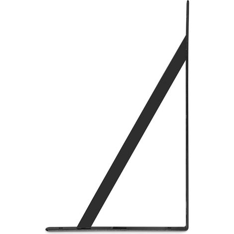 90 Degree Steel Triangular Brackets for Wall Shelves, 200 mm x 120 mm, Angle Bracket Brace (Black) (1/3)
