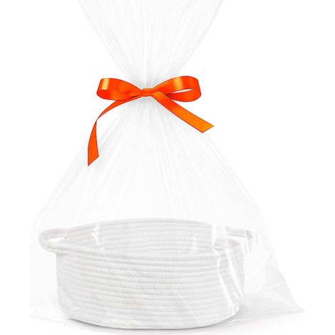 Empty woven gift basket to fill with bags and ribbons – Presentation basket for baby shower, birthday, wedding, Easter (1/5)