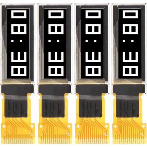 4 OLED-Displaymodule 0,91 Zoll (23,1 mm) mit SPI-Schnittstelle und 15-poligem Anschluss, weiß. (1/5)