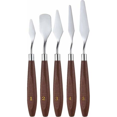 Palette Knives, 5 Pieces Paint Scraper Scraper Palette Knives Set in Stainless Steel for Artist Oil Painting Acrylic Paint (1/5)