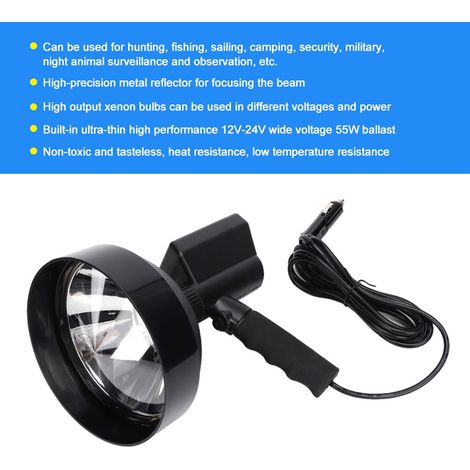 HID-Arbeitsscheinwerfer für Offroad-Umbauten: HID-Scheinwerfer für Frontstoßstange und Dach, 12-24 V, 55 W, 4 Zoll, rote Blende. (1/5)