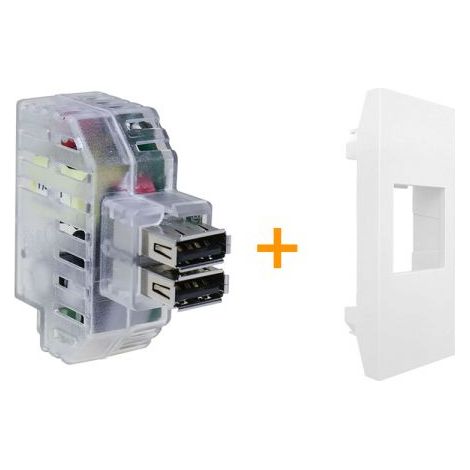Fanton caricatore doppia presa USB AA 5V 2,4A Compatibile Vimar Linea Bianco - 82892