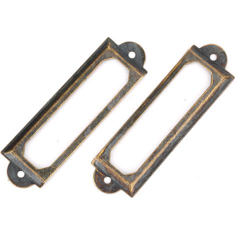 Lot de 20 étiquettes de tiroir style rétro, pour étudiants, à personnaliser soi-même. Accessoire pour étagères, couleur bronze vert. (1/5)