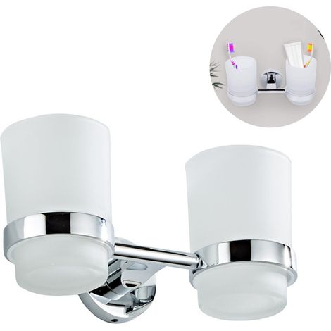 Porte-gobelet mural - Porte-gobelet double moderne pour brosse à dents (1/5)