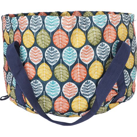 Bassin pliable pour bains de pieds, en polyester imperméable, avec poignée en corde, 21 L, grand format, motif feuilles
