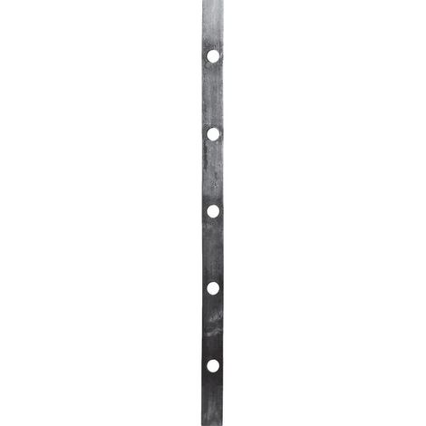 Deco Fer Forge – Barre plate trouée en acier 2000mm – 15 trous ronds de 20mm – Section 40x8mm pour ferronnerie – Résistante aux intempéries
