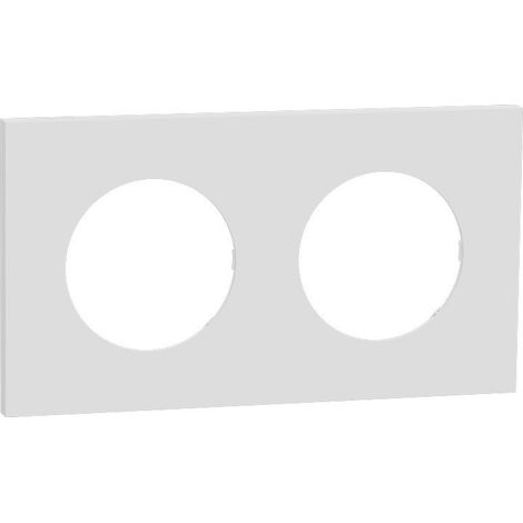 Plaque de finition 2 postes - Odace Métal 2025 - S917704 - Schneider - Effet céramique