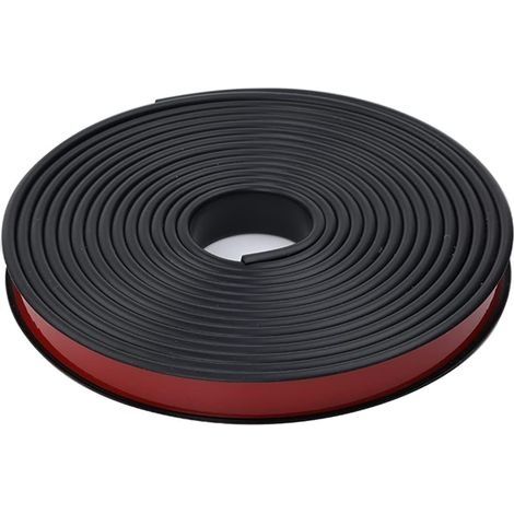 Bande de chant adhésive en mélamine blanche 2M en forme de U (25 mm), sans repassage, pour comptoir, en chêne, placage bois TPE souple, noir (1/4)