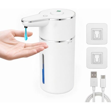 500ML Distributeur Savon Automatique Liquide Mural, Blanc (1/5)