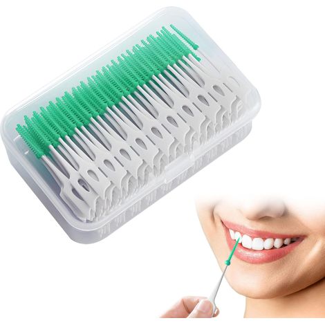 Brosse interdentaire, 400 pièces, brosses interdentaires, brosse à dents, brosses interdentaires, brosses à dents, brosses interdentaires, brosses interdentaires pour les gencives (vert)