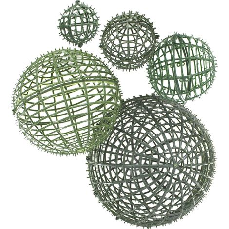 Lot de 5 Supports à Balles Topiaires en Plastique Résistant Tailles Variées Cadre Décoratif pour Composition de Fleur Guirlande de Poinsettias Lumières Support de Verdure (1/5)