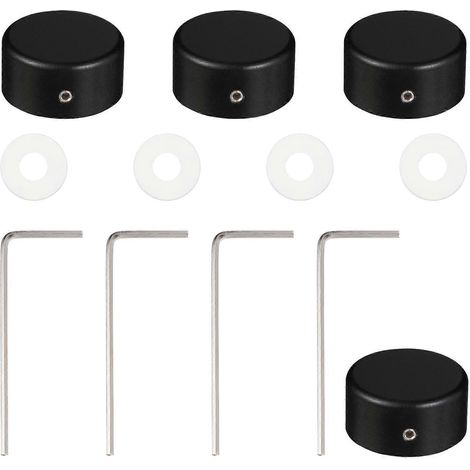 4 jeux de capuchons pour pédales avec vis, coussinets et bouton de protection d'effet-2.33X2.20X1.10CM-Black (1/2)