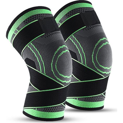 2PCS Professional knee braces for knee pain with Adjustable Straps, Compression Support(green) (1/5)