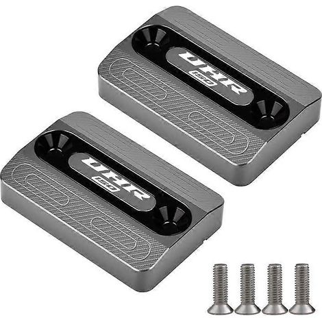 Couvercle de pompe à frein pour moto UHR150 (compatible) couvercle de pompe à huile supérieur modifié pot d'huile en alliage d'aluminium accessoires décoratifs modifiés (cendre, 1 paire) (1/5)