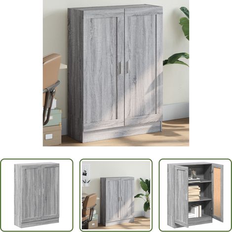 vidaXL Bibliothèque moderne - Bibliothèque sonoma gris 82,5x30,5x115 cm bois d'ingénierie (1/5)