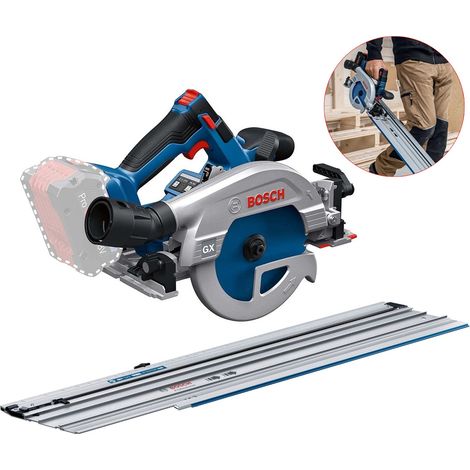 Bosch 18v GKS 18V-57-2 GX 165mm Circular Saw + FSN 740 X Cross Cut 1m Guide Rail (1/5)