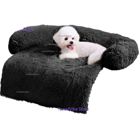 Cama para perros, diseño suave y transpirable, fácil de limpiar, color negro, 104x95x15cm. (1/2)