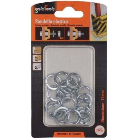 Paquete de 65 arandelas elásticas de acero, diámetro 12 mm, 90838 (1/2)