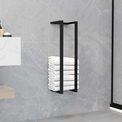 vidaXL Towel Rack Black 12,5x12,5x60 cm Iron (1/5)