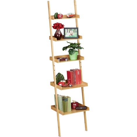 Estanteria de escalera de bambu de 5 estantes