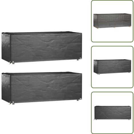 The Living Store Copri Mobili Giardino 2pz 8 Occhielli 192x82x65cm Rettangolare - Protezione per mobili da esterno