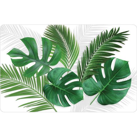 Homemaison – Set de table imprimé feuilles d'arbre multicolore 28.5x44 cm – Composition polypropylène – Nettoyage facile à l'éponge