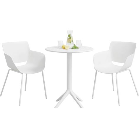 Set da Giardino Siora con 2 Sedie bianco